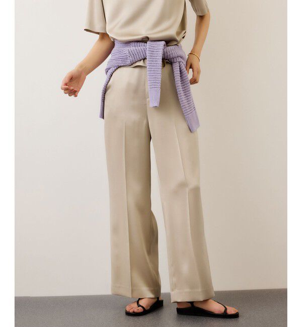 ROPE「ドレープサテンイージーパンツ/セットアップ対応・イージーケア」|チノ|