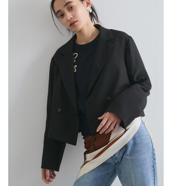 VIS「【洗える】ダブルショートジャケット」|テーラードジャケット|