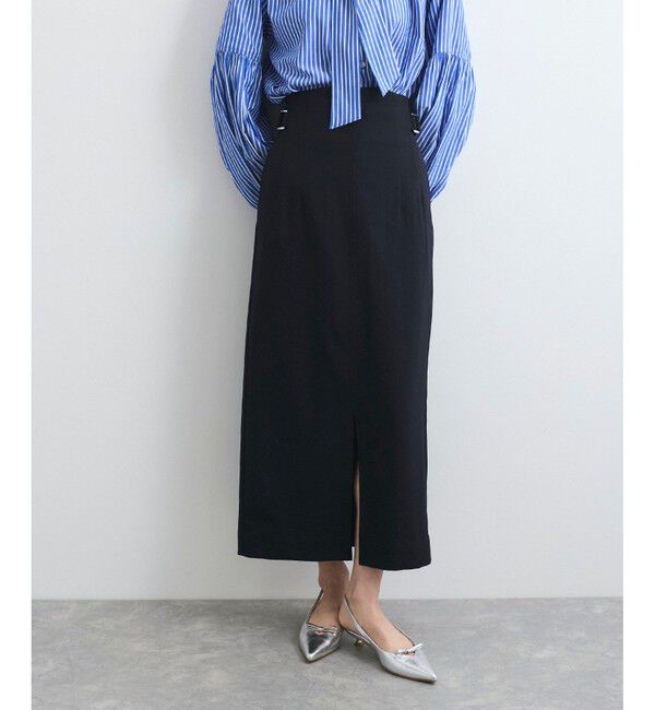 VIS「【美easy】コンフォートツイルウエストデザインIラインスカート【洗える/防シワ/UVケア】」|スカート|コンメイン