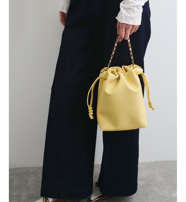 VIS「チェーンハンドル2WAY巾着バッグ」|ハンドバッグ|