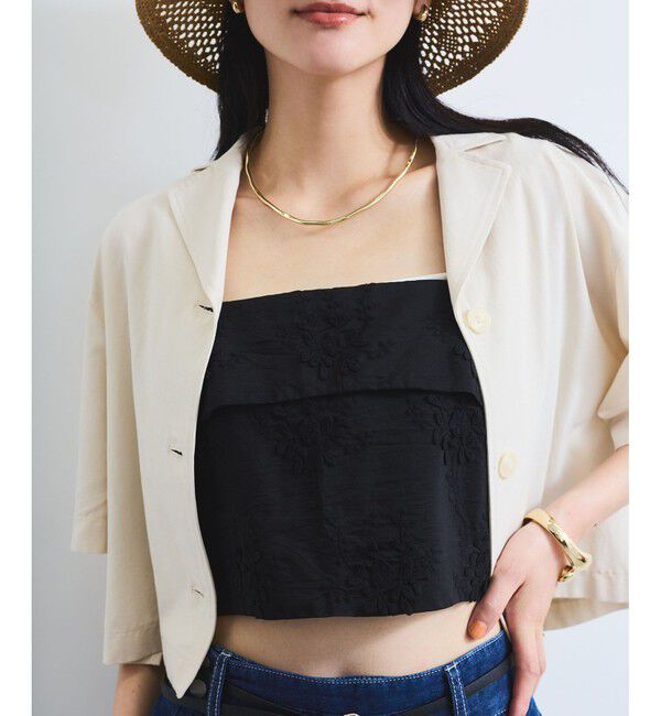 VIS「立体フラワービスチェ」|キャミソール|ブラック(01)