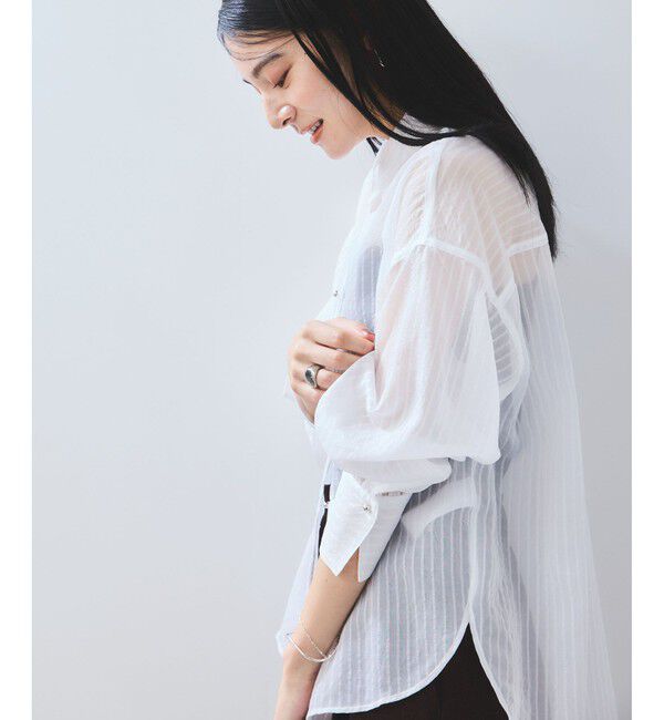 VIS「シアーストライプオーバーサイズシャツ/イージーケア」|シャツ・ブラウス|