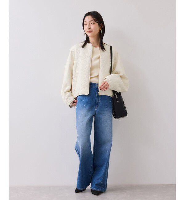 VIS「合皮パイピングキルトアソートブルゾン」|ブルゾン・スタジャン|