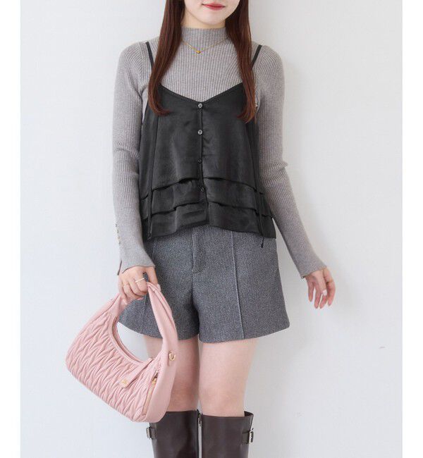 VIS「【WEB限定】サテンフリルビスチェ/2WAY」|キャミソール|