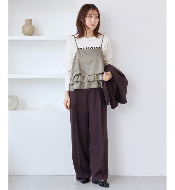 VIS「【WEB限定】サテンフリルビスチェ/2WAY」|キャミソール|