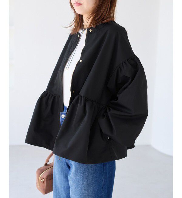 VIS「【WEB限定】バルーンスリーブペプラムブルゾン」|ブルゾン・スタジャン|ブラック(01)