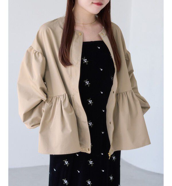 VIS「【WEB限定】バルーンスリーブペプラムブルゾン」|ブルゾン・スタジャン|