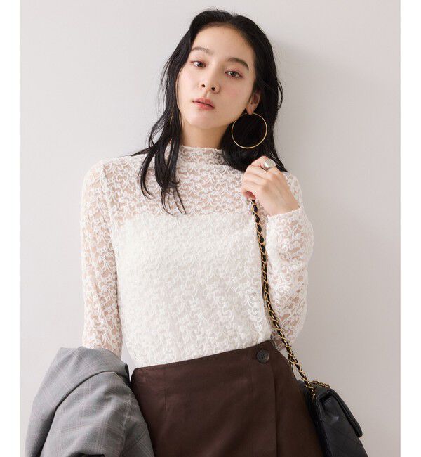 VIS「レースプチハイネックインナープルオーバー」|Tシャツ・カットソー|