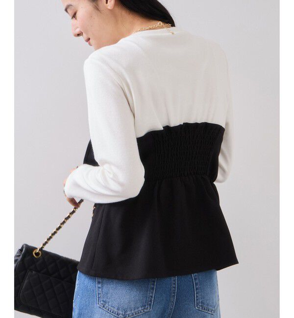 VIS「美easyウーリッシュリボンビスチェドッキングカットソープルオーバー/セットアップ対応・イージーケア」|Tシャツ・カットソー|