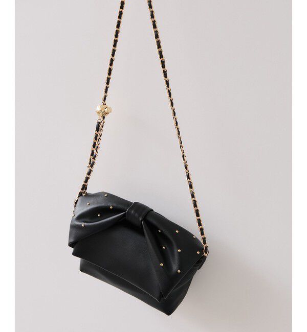 VIS「リボンハンドルチェーンショルダーバッグ/2WAY」|ショルダー・メッセンジャー|ブラック(01)