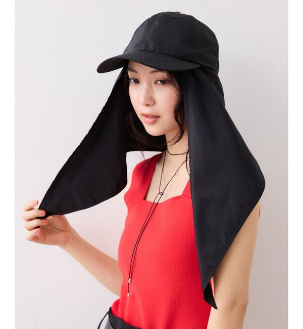 VIS「マイナス18℃ネックカバーつきUVキャップ/UVカット・遮熱」|キャップ・キャスケット|ブラック(01)