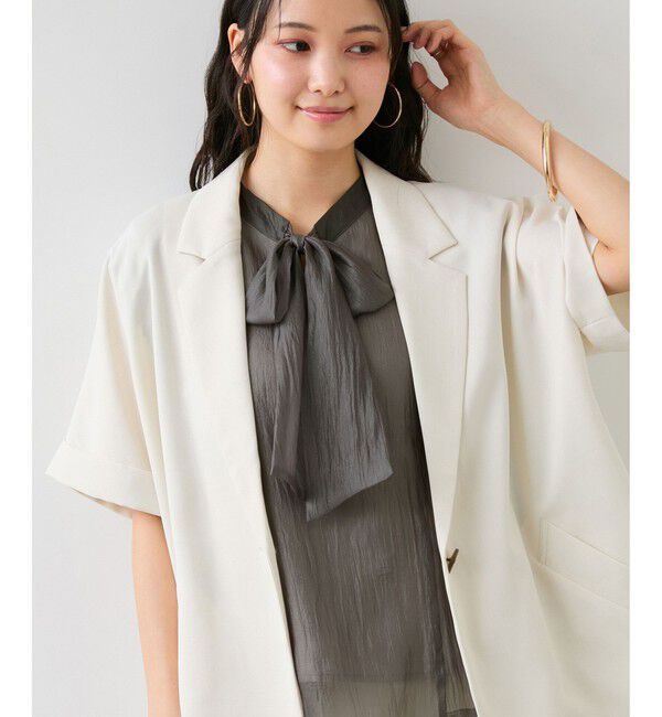 VIS「プリーツフリルシアーボウタイブラウス/2WAY・イージーケア」|シャツ・ブラウス|