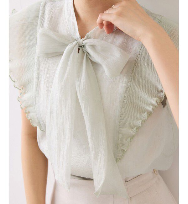 VIS「プリーツフリルシアーボウタイブラウス/2WAY・イージーケア」|シャツ・ブラウス|
