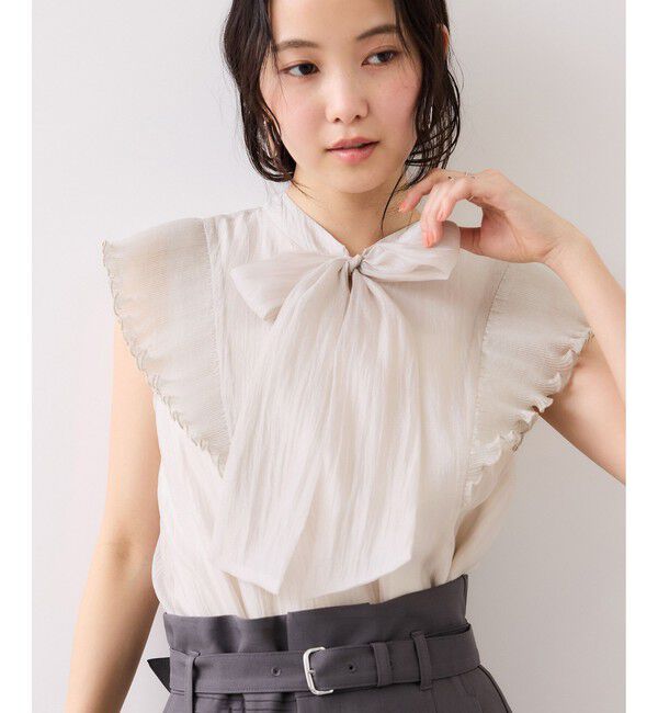 VIS「プリーツフリルシアーボウタイブラウス/2WAY・イージーケア」|シャツ・ブラウス|