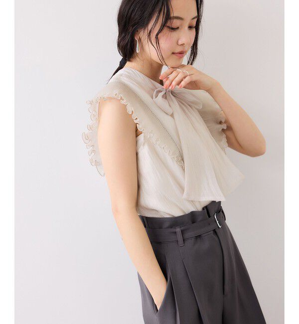 VIS「プリーツフリルシアーボウタイブラウス/2WAY・イージーケア」|シャツ・ブラウス|