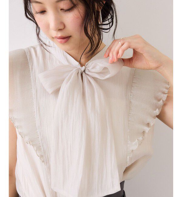 VIS「プリーツフリルシアーボウタイブラウス/2WAY・イージーケア」|シャツ・ブラウス|