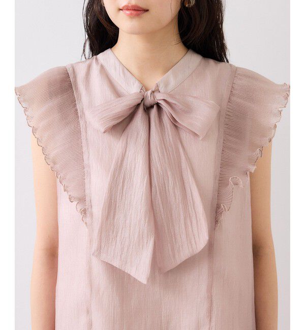 VIS「プリーツフリルシアーボウタイブラウス/2WAY・イージーケア」|シャツ・ブラウス|