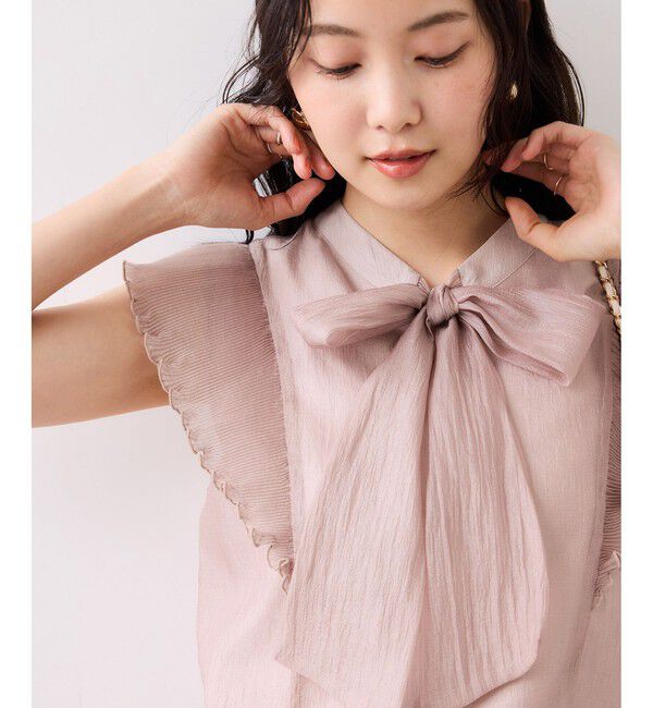 VIS「プリーツフリルシアーボウタイブラウス/2WAY・イージーケア」|シャツ・ブラウス|