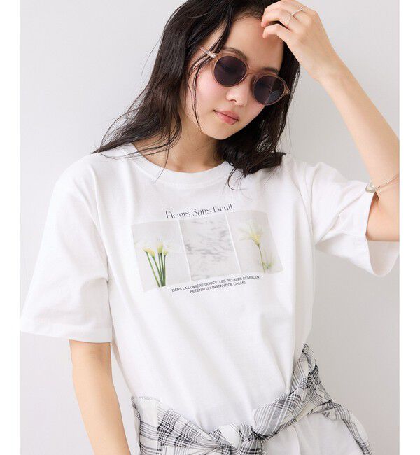 VIS「キラリアソートフォト＆ロゴTシャツ」|Tシャツ・カットソー|ホワイト(10)
