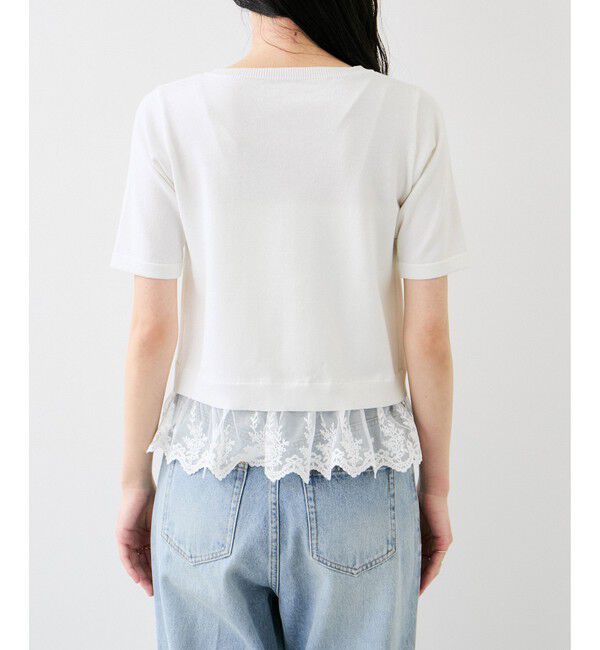 VIS「レースヘムVネックカーディガン」|カーディガン|