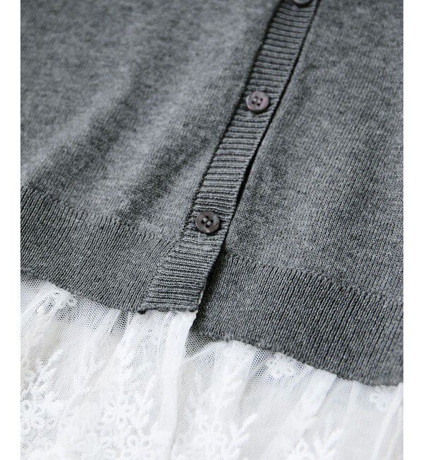 VIS「レースヘムVネックカーディガン」|カーディガン|