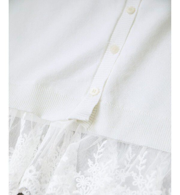 VIS「レースヘムVネックカーディガン」|カーディガン|