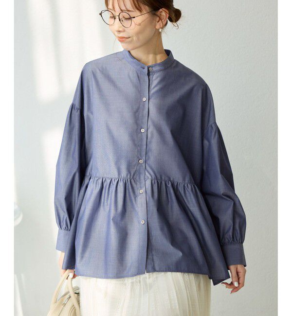 Rope&rsquo;Picnic「【花粉ガード・防シワ】ギャザーシャツブラウス」|シャツ・ブラウス|