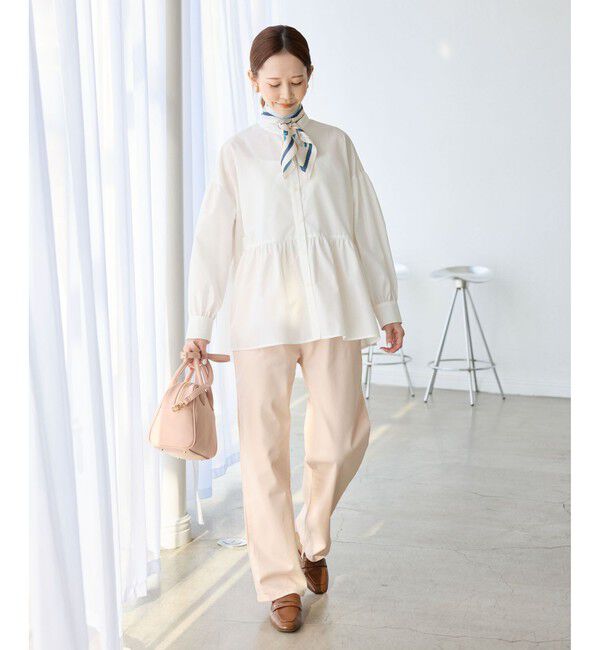 Rope&rsquo;Picnic「【花粉ガード・防シワ】ギャザーシャツブラウス」|シャツ・ブラウス|