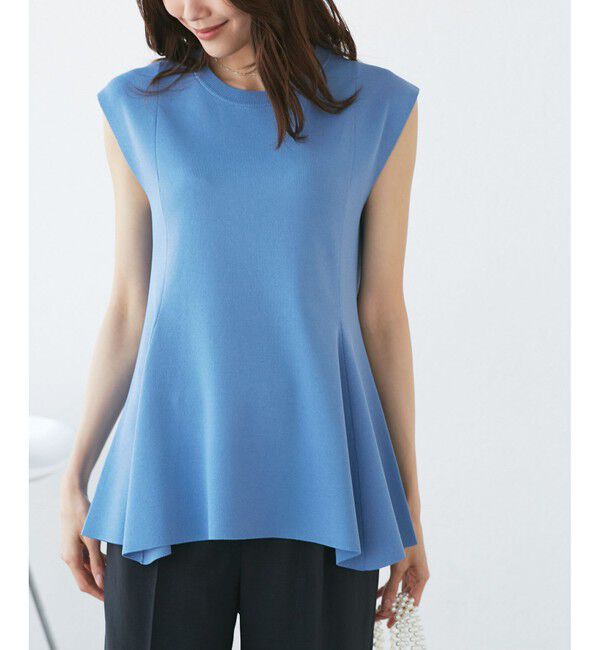 Rope&rsquo;Picnic「【洗濯機OK・アンチピリング】八方映えニット ペプラムニットプルオーバー」|ニット・セーター|