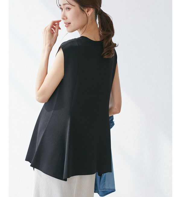 Rope&rsquo;Picnic「【洗濯機OK・アンチピリング】八方映えニット ペプラムニットプルオーバー」|ニット・セーター|