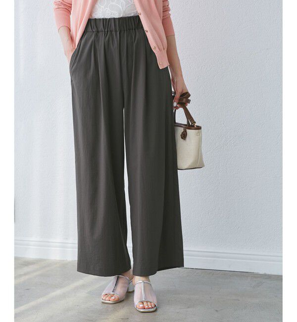 Rope&rsquo;Picnic「【UVカット】レーヨンナイロンイージーワイドパンツ」|チノ|