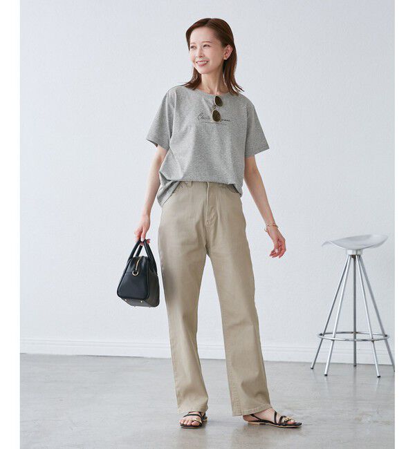 Rope&rsquo;Picnic「【UVカット・汗染み加工・接触冷感】手描き風ロゴプリントTシャツ」|Tシャツ・カットソー|