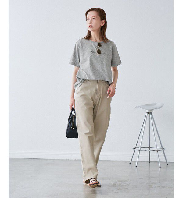 Rope&rsquo;Picnic「【UVカット・汗染み加工・接触冷感】手描き風ロゴプリントTシャツ」|Tシャツ・カットソー|