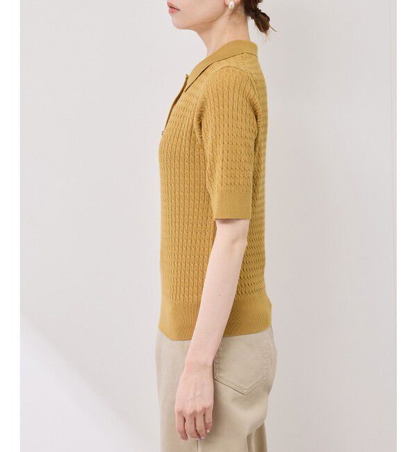 Rope&rsquo;Picnic「ミニケーブルハーフスリーブニットポロシャツ」|ポロシャツ|