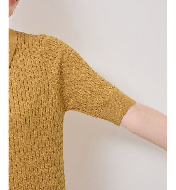 Rope&rsquo;Picnic「ミニケーブルハーフスリーブニットポロシャツ」|ポロシャツ|