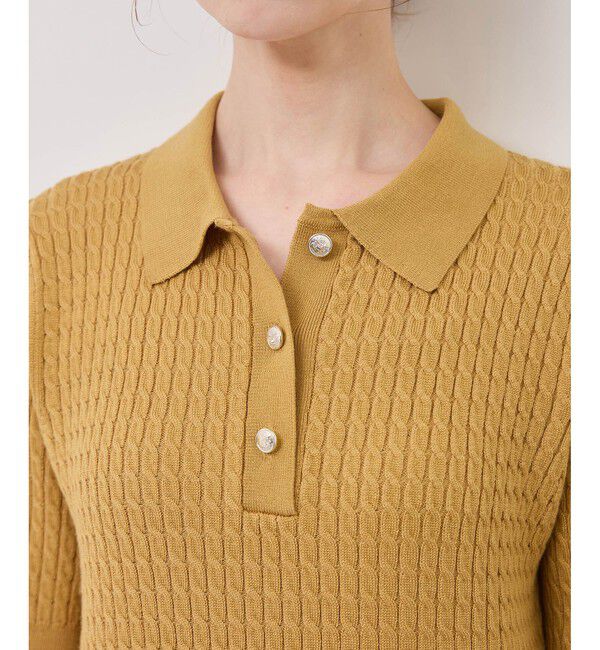 Rope&rsquo;Picnic「ミニケーブルハーフスリーブニットポロシャツ」|ポロシャツ|