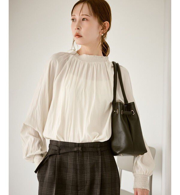 Rope&rsquo;Picnic「シャーリングカラーブラウス/2WAY」|シャツ・ブラウス|オフホワイト(15)