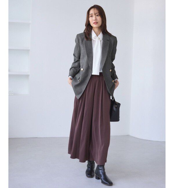 Rope&rsquo;Picnic「【WEB限定】レディハンサムシリーズ ウールライク金ボタンミドル丈ジャケット(総裏地)」|テーラードジャケット|