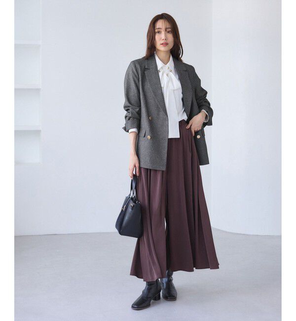 Rope&rsquo;Picnic「【WEB限定】レディハンサムシリーズ ウールライク金ボタンミドル丈ジャケット(総裏地)」|テーラードジャケット|