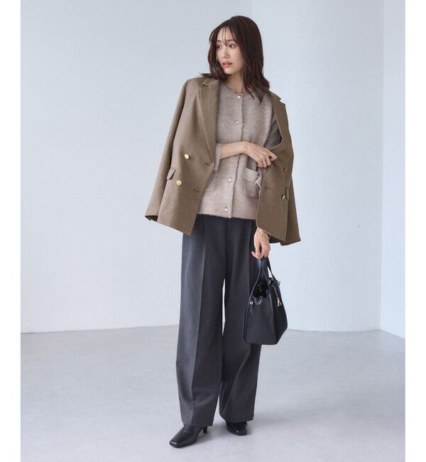 Rope&rsquo;Picnic「【WEB限定】レディハンサムシリーズ ウールライク金ボタンミドル丈ジャケット(総裏地)」|テーラードジャケット|