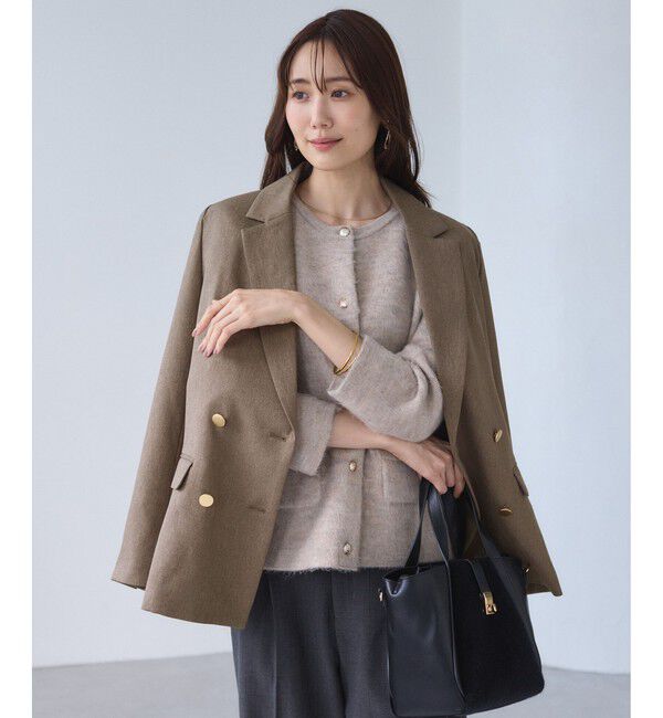 Rope&rsquo;Picnic「【WEB限定】レディハンサムシリーズ ウールライク金ボタンミドル丈ジャケット(総裏地)」|テーラードジャケット|