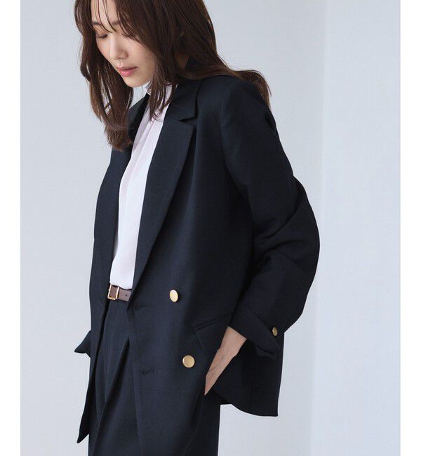 Rope&rsquo;Picnic「【WEB限定】レディハンサムシリーズ ウールライク金ボタンミドル丈ジャケット(総裏地)」|テーラードジャケット|