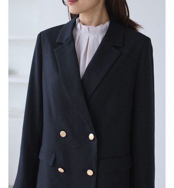 Rope&rsquo;Picnic「【WEB限定】レディハンサムシリーズ ウールライク金ボタンミドル丈ジャケット(総裏地)」|テーラードジャケット|
