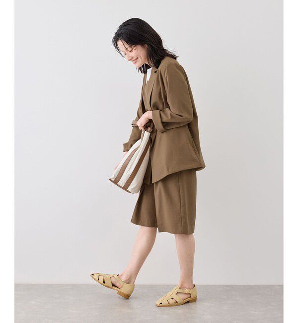 Rope&rsquo;Picnic「エアリーリネンライク ダブルジャケット/接触冷感・UVカット・速乾」|テーラードジャケット|