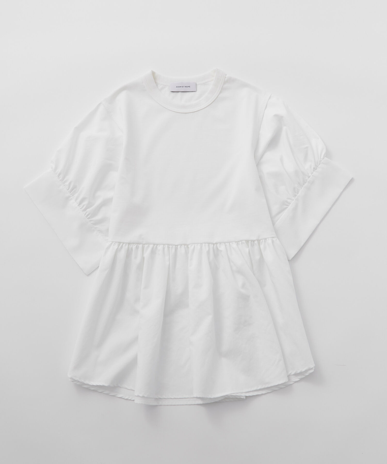 ADAM ET ROPE'「【再入荷・サステナブル・洗える・UVカット】バウンスカフスプルオーバー」|Tシャツ・カットソー|