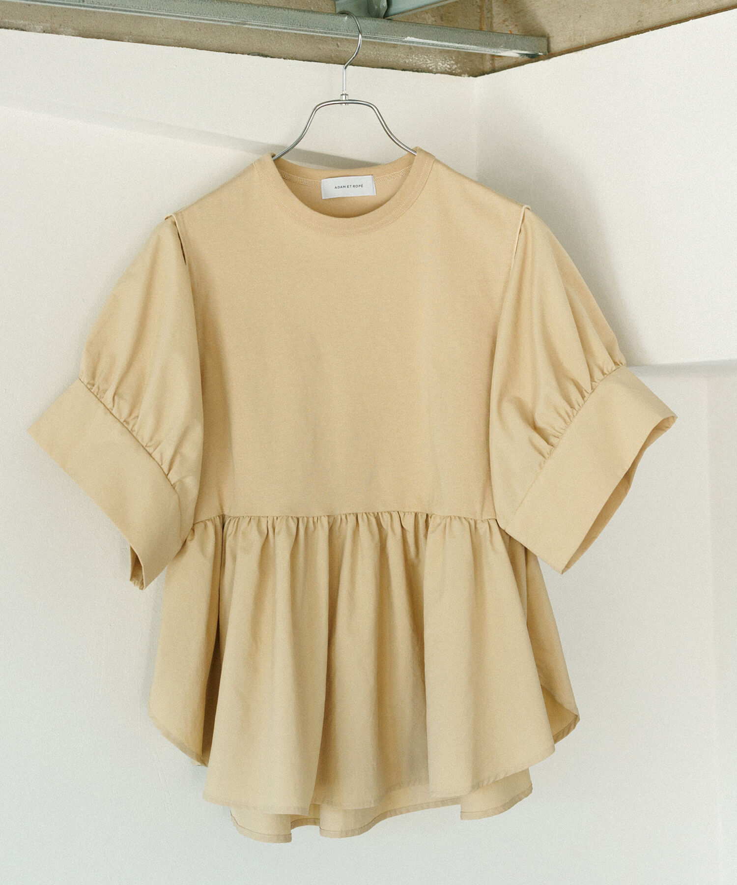 ADAM ET ROPE'「【再入荷・サステナブル・洗える・UVカット】バウンスカフスプルオーバー」|Tシャツ・カットソー|