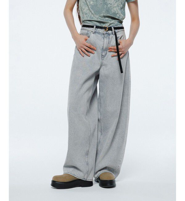 ADAM ET ROPE'「【サステナブル】バックタックワイドデニム」|デニム|