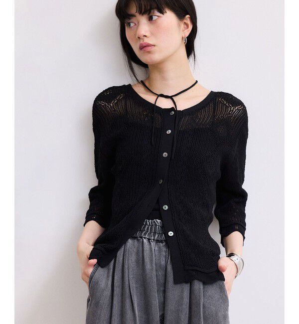ADAM ET ROPE'「【WEB限定】2wayレースアップカーディガン」|カーディガン|