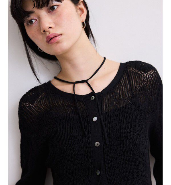 ADAM ET ROPE'「【WEB限定】2wayレースアップカーディガン」|カーディガン|