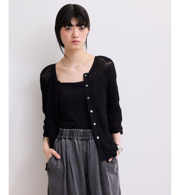 ADAM ET ROPE'「【WEB限定】2wayレースアップカーディガン」|カーディガン|